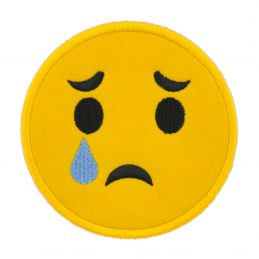 Crying Face Emoji Smile Applique