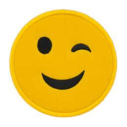 Winking Face Emoji Smile Applique